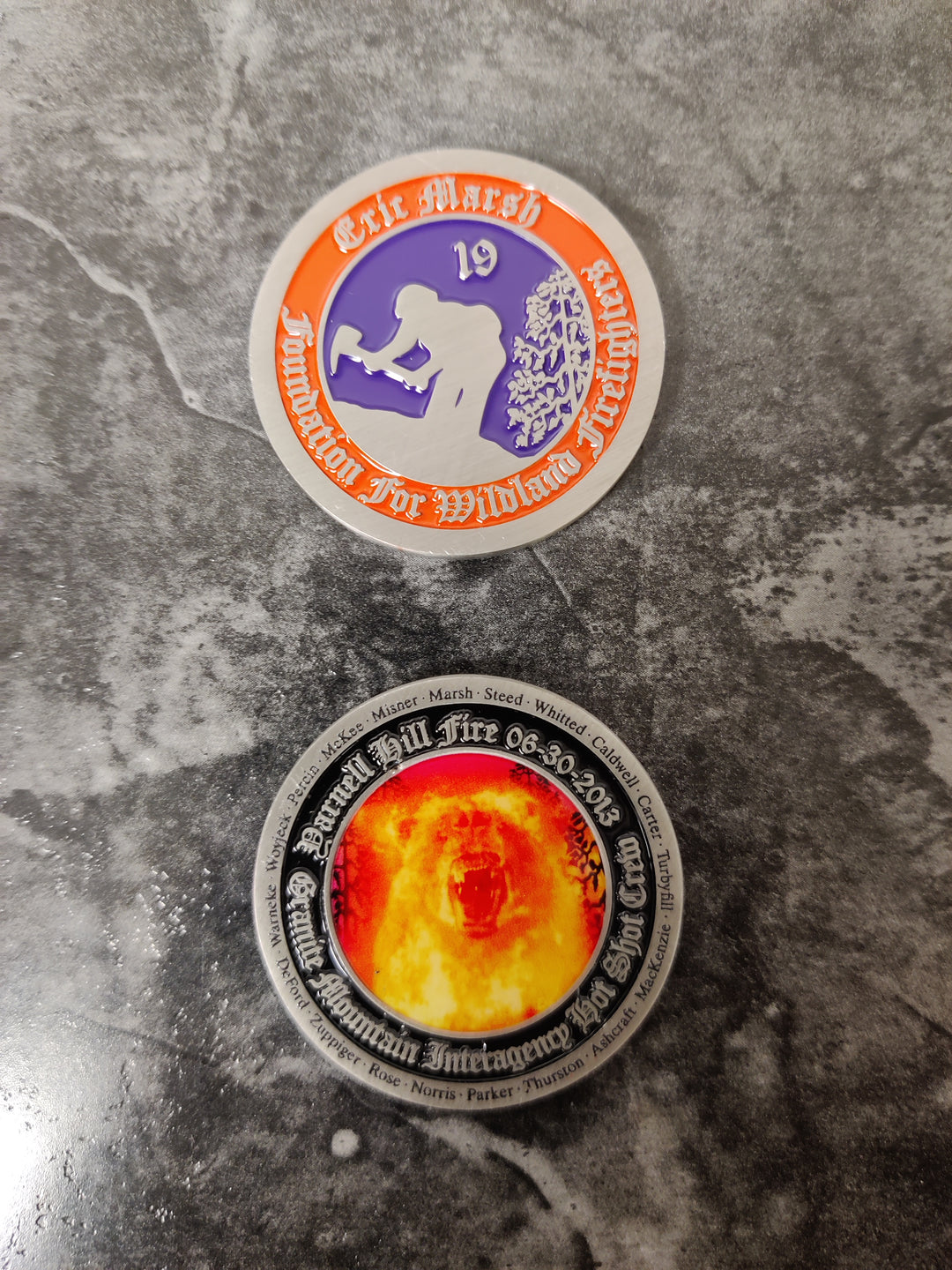 Challenge Coin Fire Bear