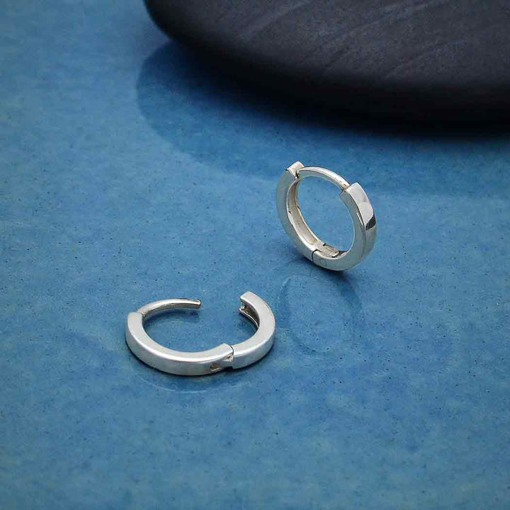 Sterling Silver Plain Huggie Hoop Earrings