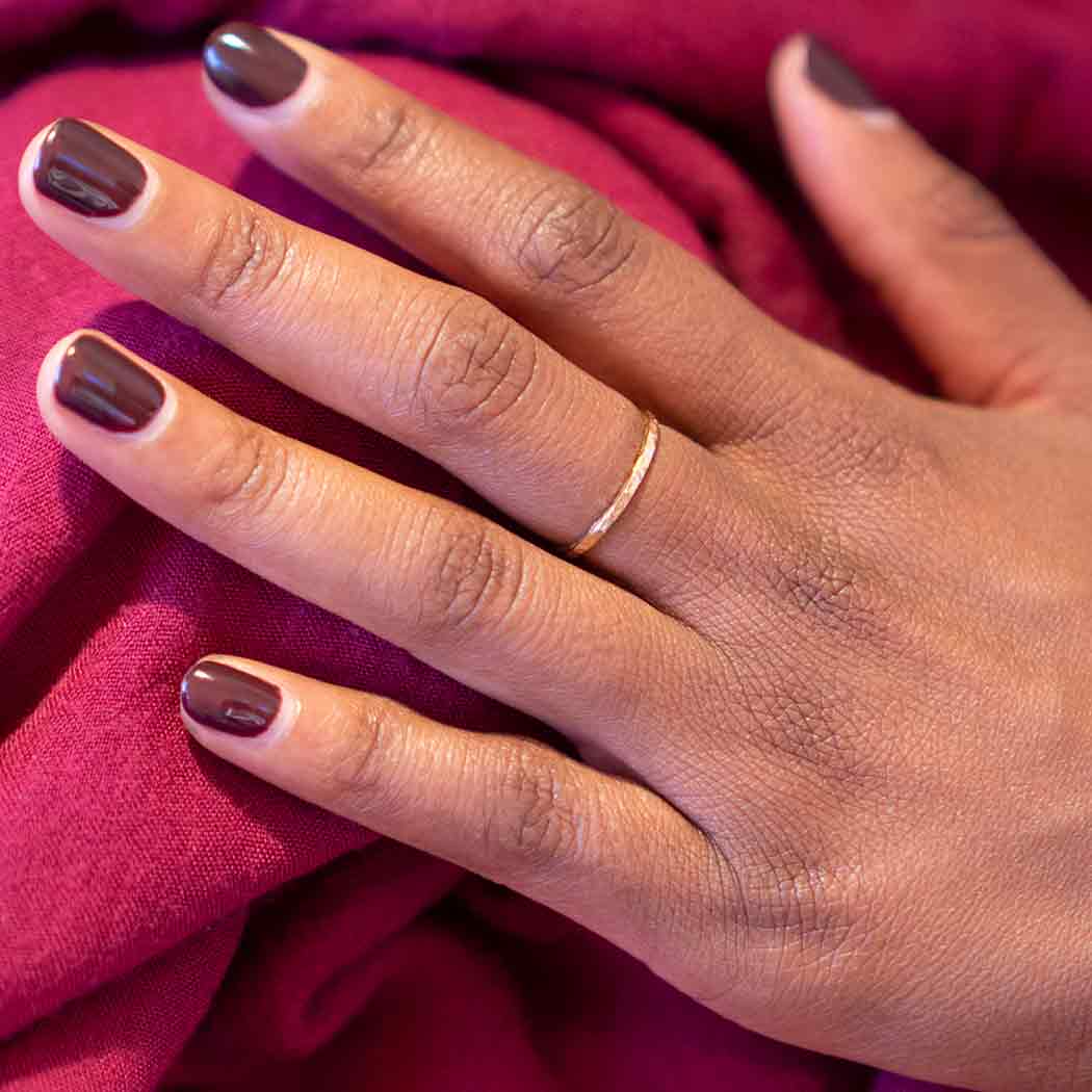 Silver Hammer Finish Stacking Rings