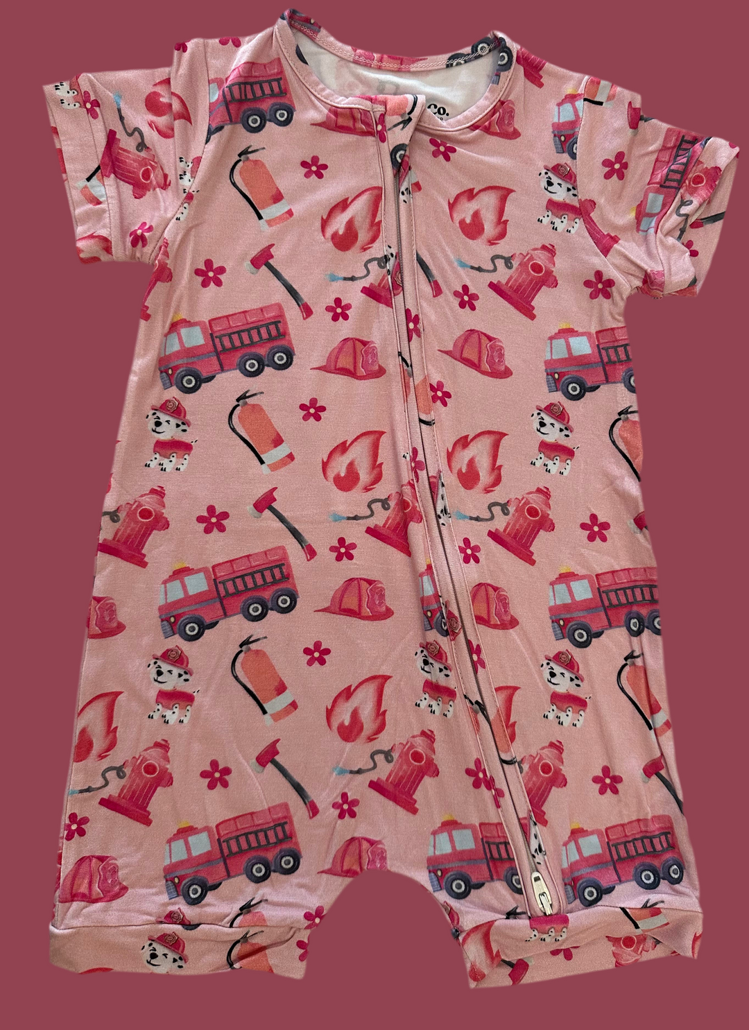 Pink Firefighter Romper