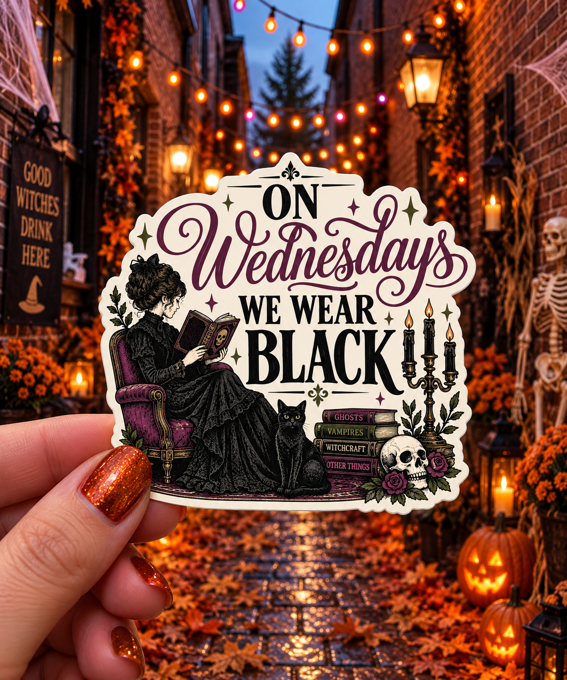 On Wednesdays We Wear Black Sticker
