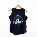 The Hell I Won't Ladies Racerback Tank - Black