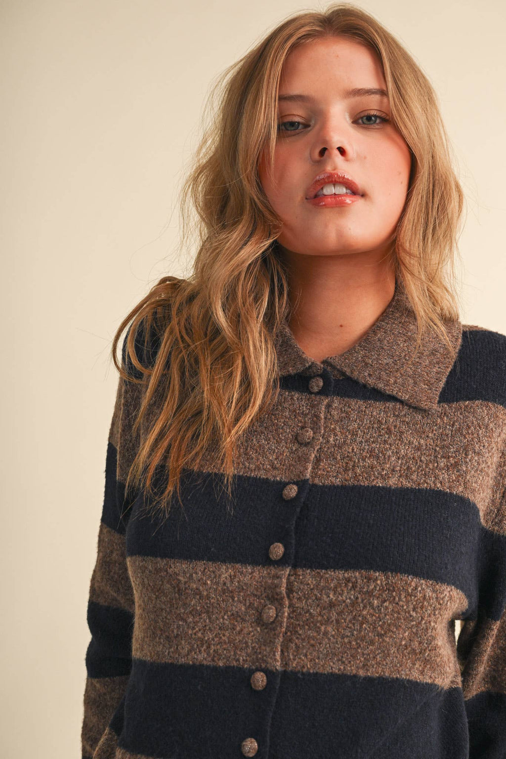 STRIPED SWEATER CARDIGAN MSW11385