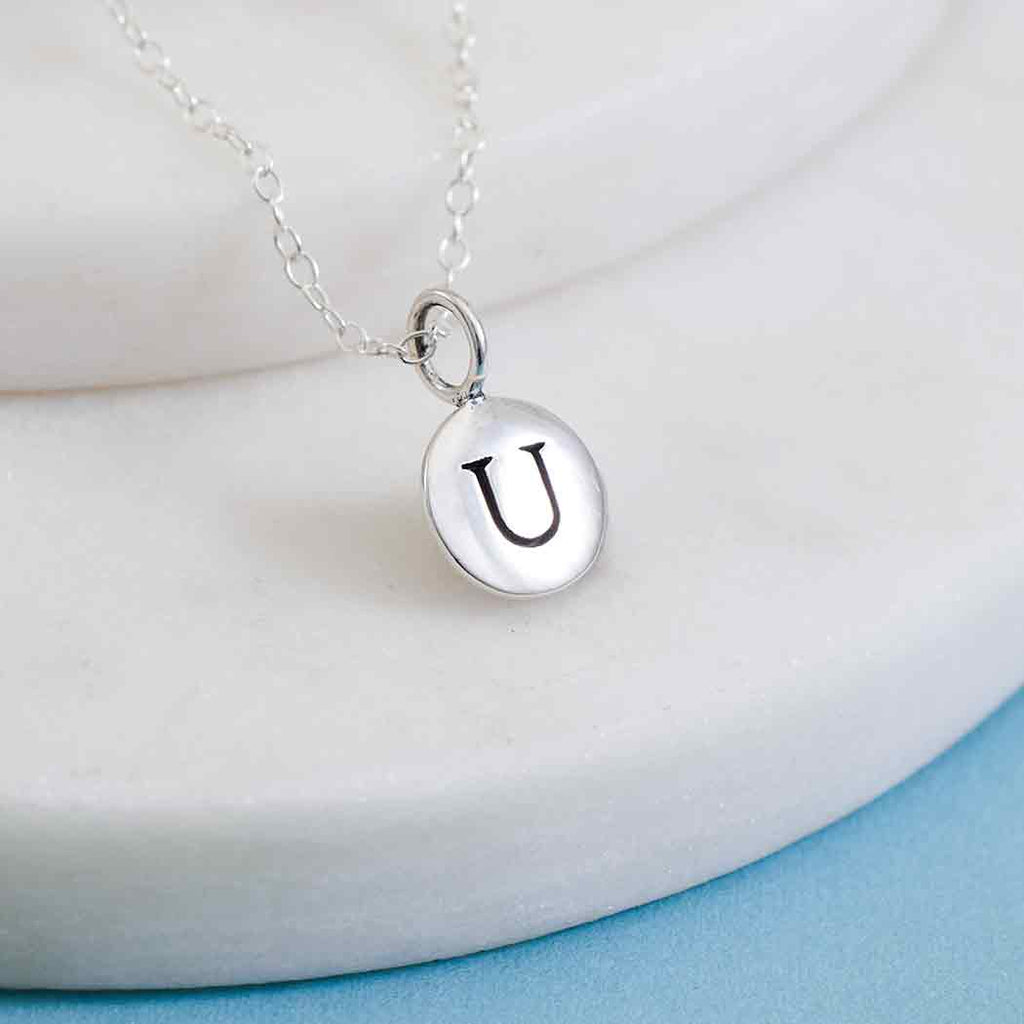 Sterling Silver Initial Charm Necklace