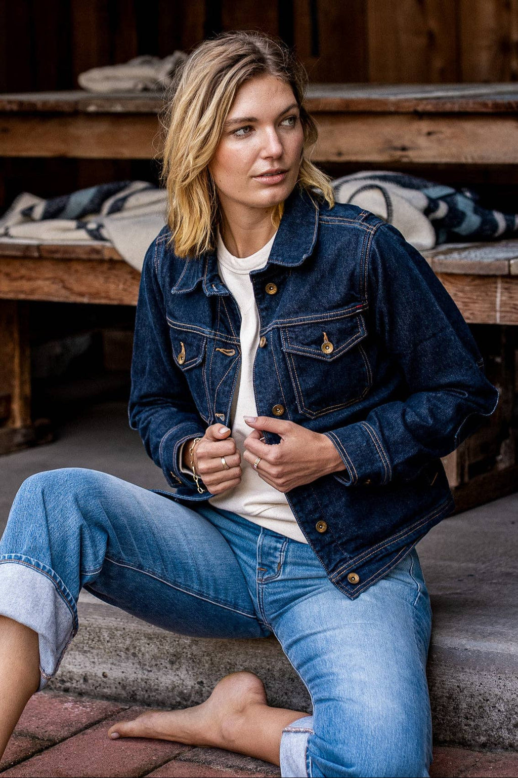 Women | Artcher Jacket | 14oz Broken Twill Denim - Ocean