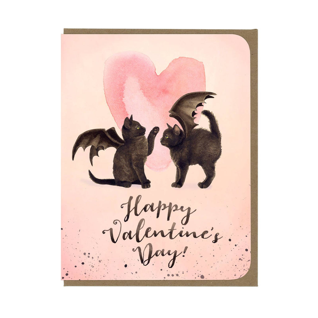 Valentine's Day - Bat Kitten Boop - Greeting Card