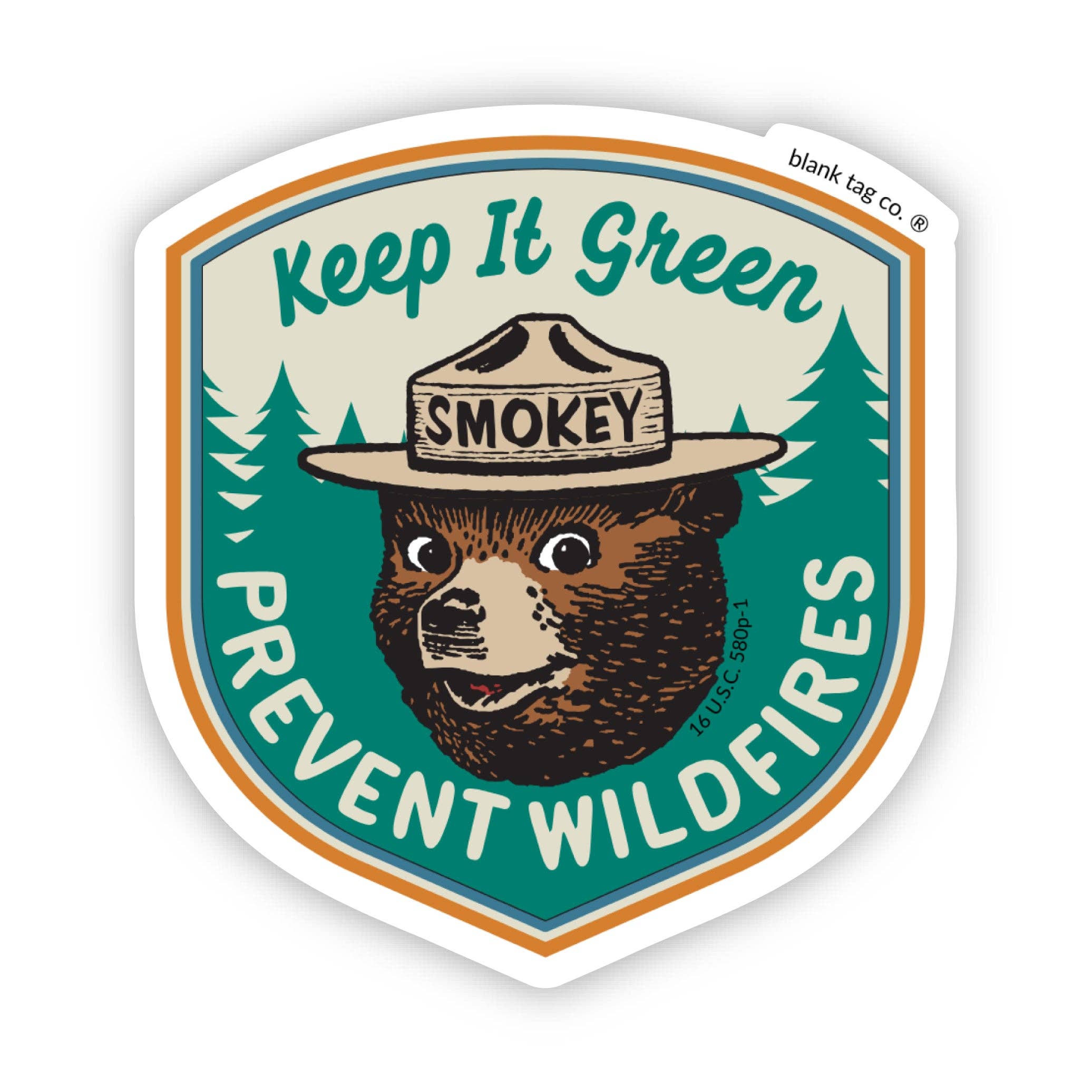 Smokey Bear® Waterproof Sticker - Keep It Green Badge