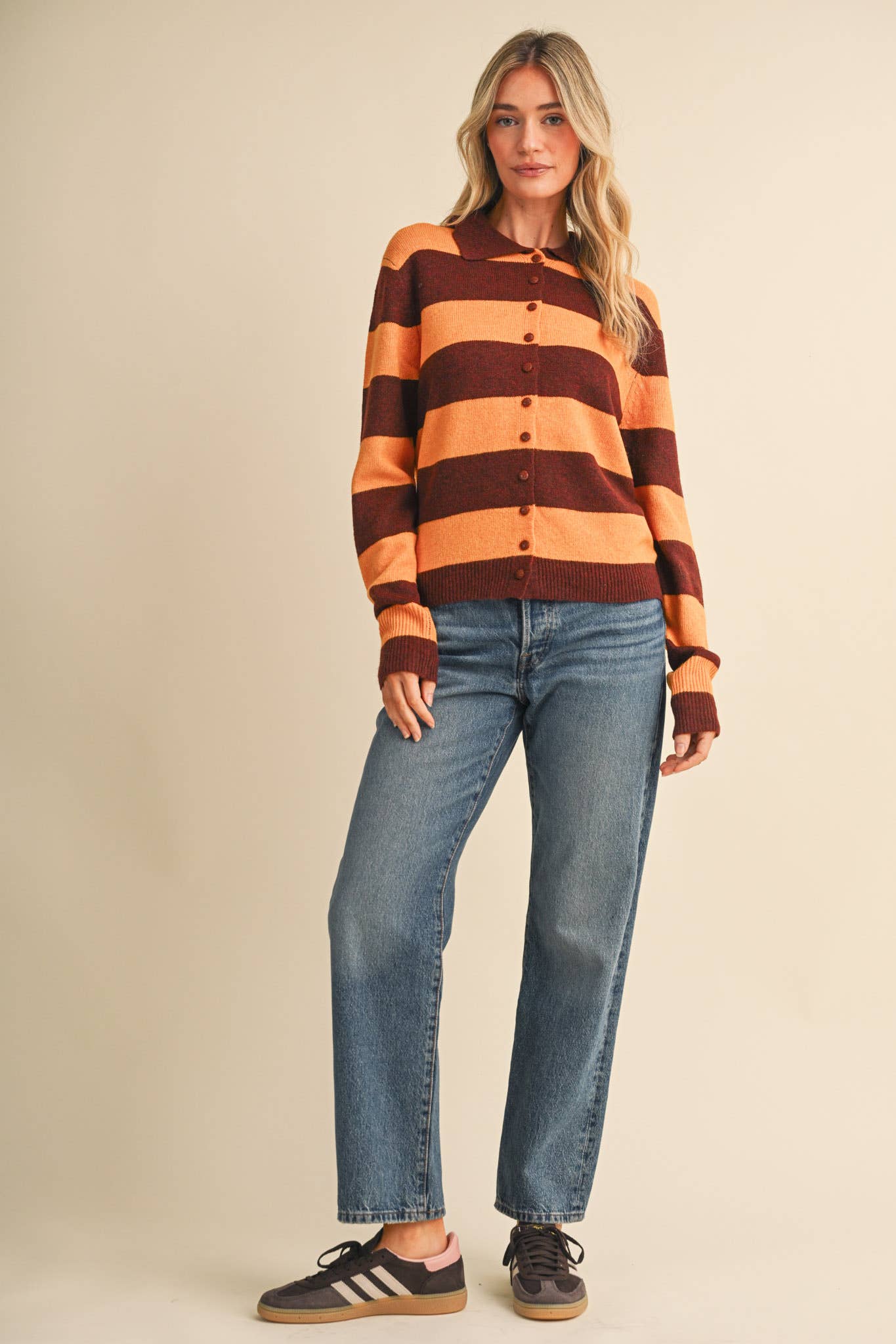 STRIPED SWEATER CARDIGAN MSW11385