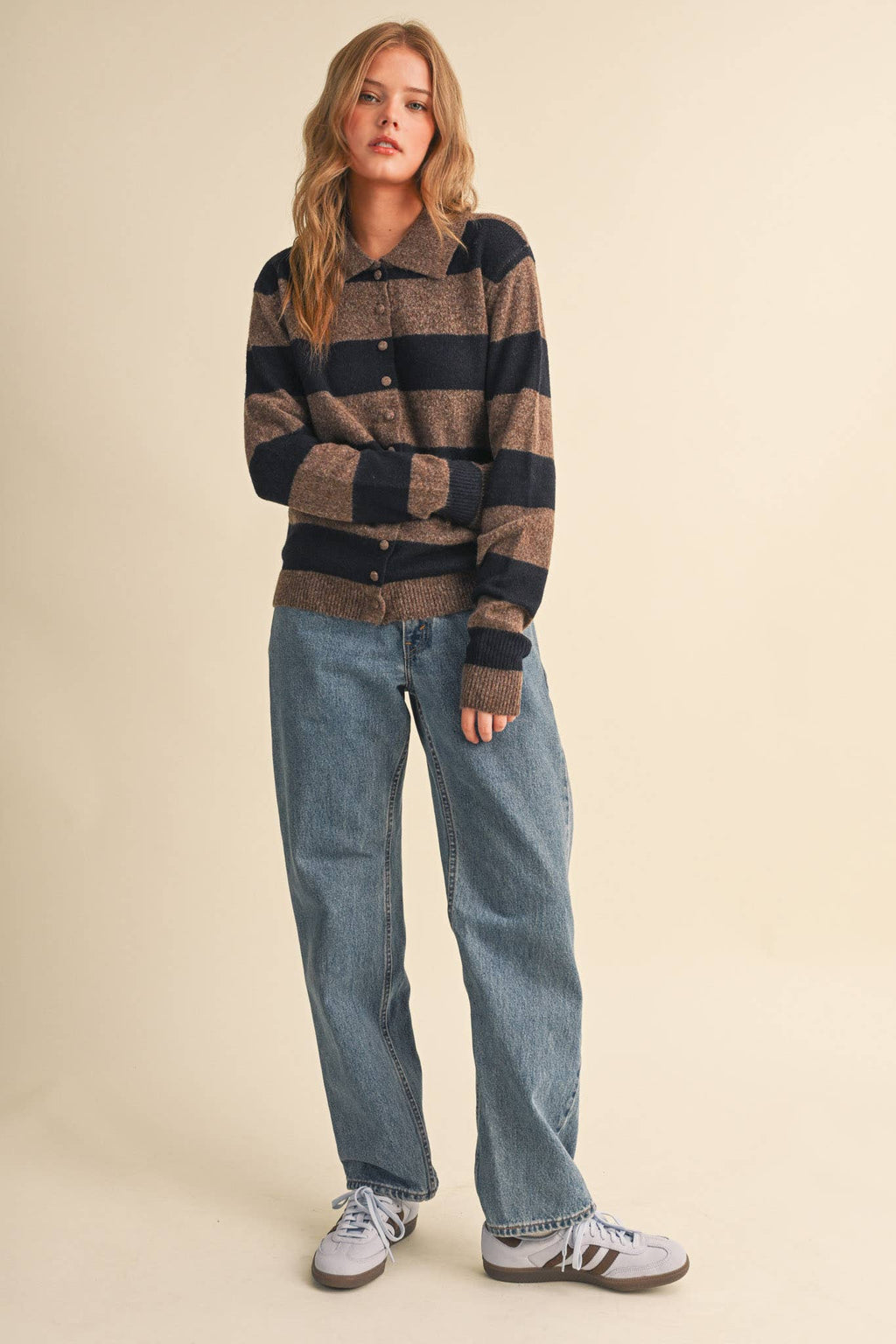 STRIPED SWEATER CARDIGAN MSW11385