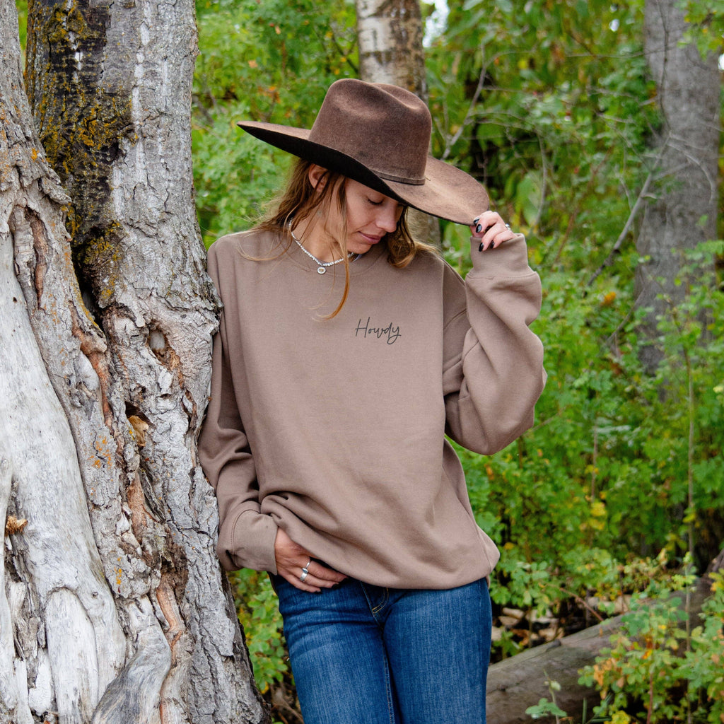 Howdy Unisex Pullover - Vintage Brown