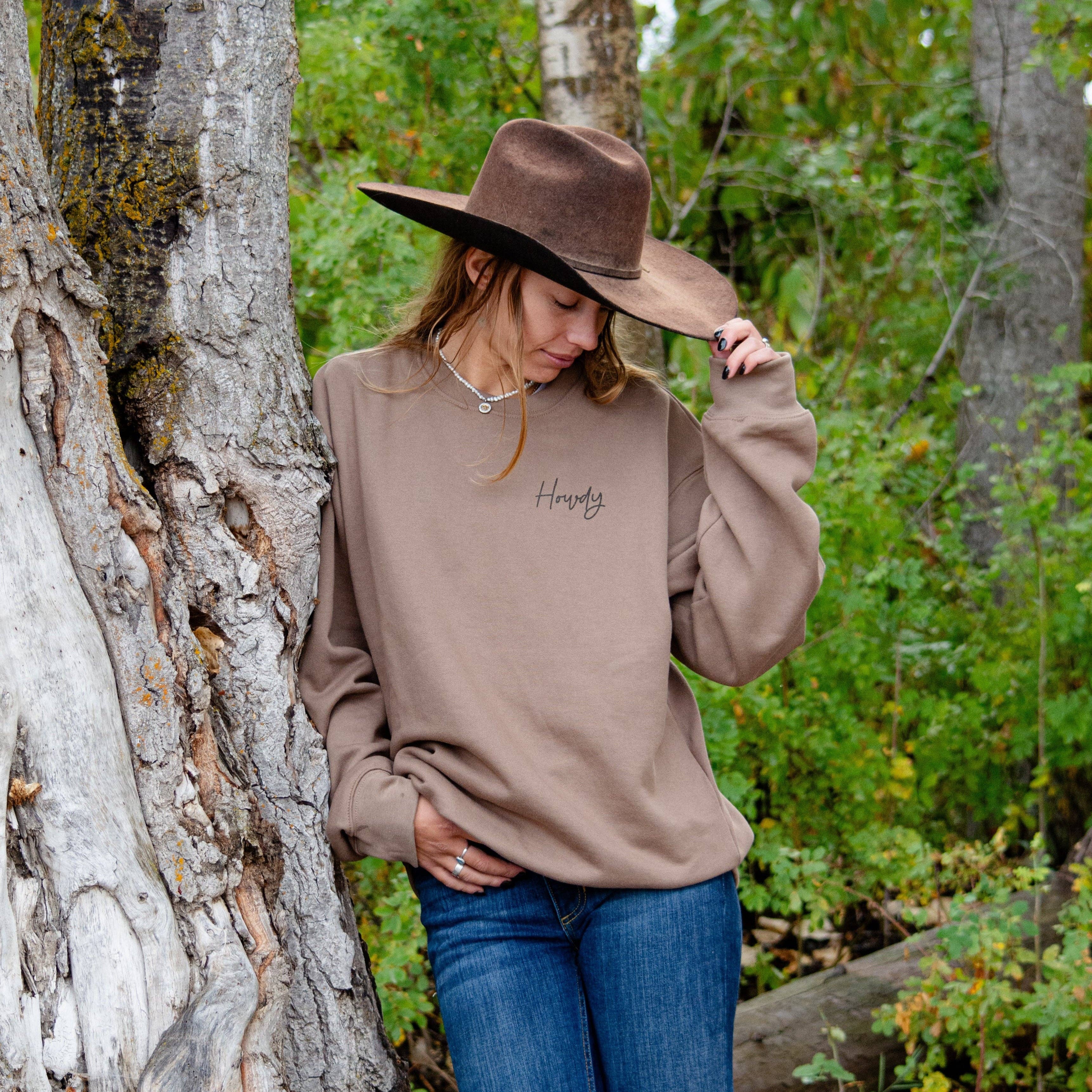 Howdy Unisex Pullover - Vintage Brown