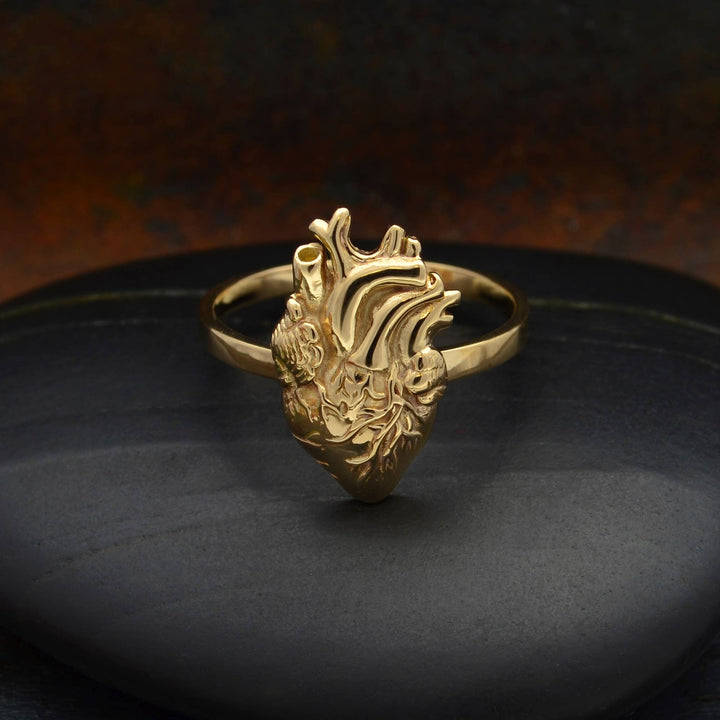 Bronze Anatomical Heart Ring