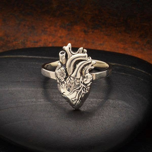 Bronze Anatomical Heart Ring