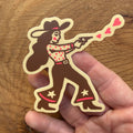 Lovestruck Cowgirl - 3 Inch Matte Vinyl Western Valentines Love Sticker