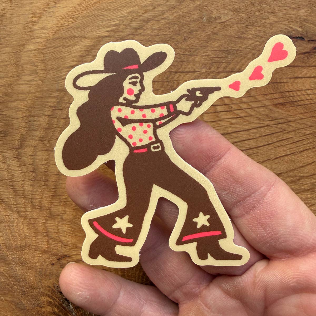 Lovestruck Cowgirl - 3 Inch Matte Vinyl Western Valentines Love Sticker