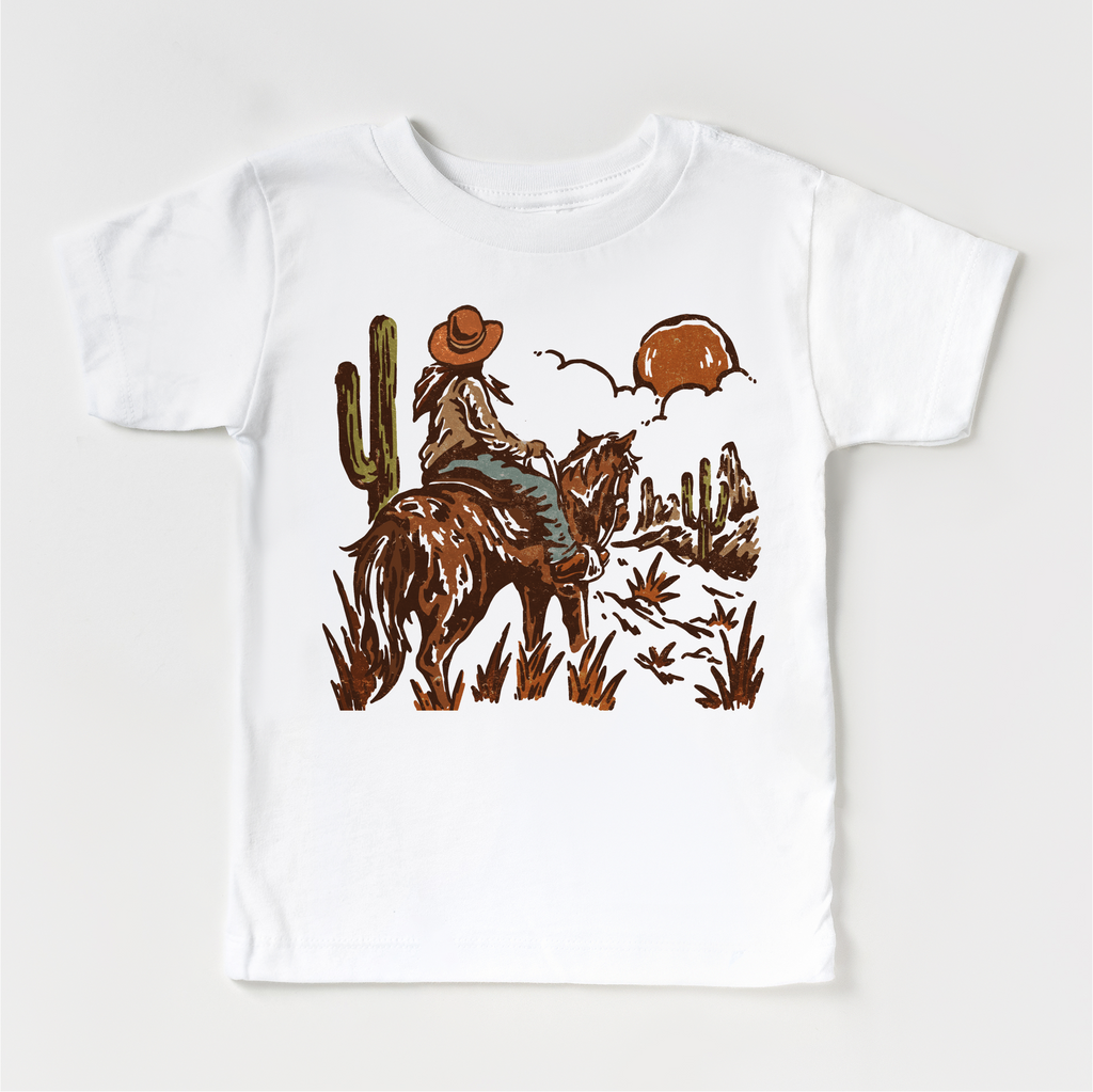 Cowgirl Riding Off In The Sunset Shirt - Girls Western Cowgirl Tee