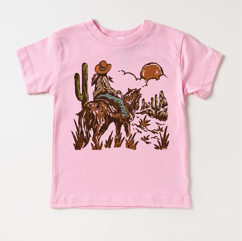 Cowgirl Riding Off In The Sunset Shirt - Girls Western Cowgirl Tee
