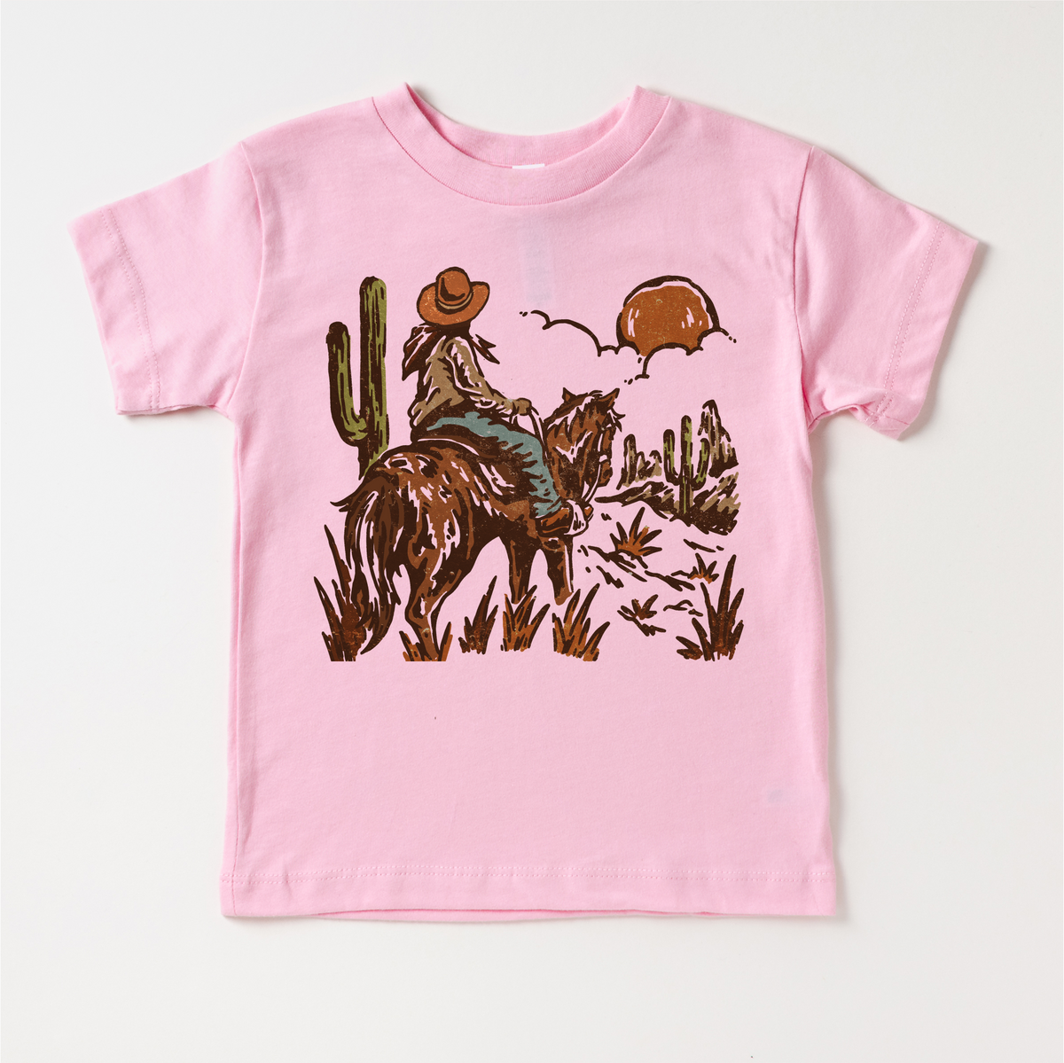 Cowgirl Riding Off In The Sunset Shirt - Girls Western Cowgirl Tee