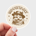 Indubitably Sticker - cat, urban cowboy, mustache, western