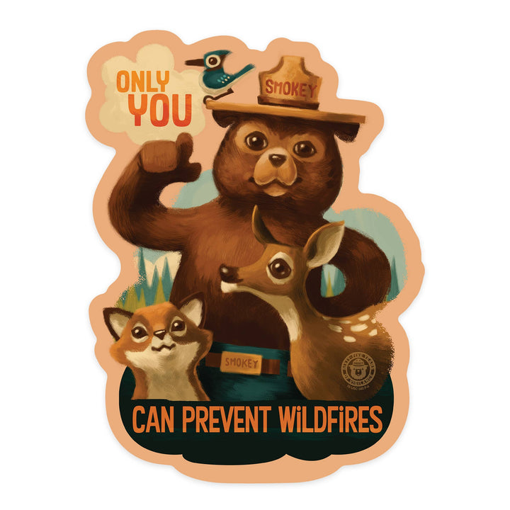 Sticker Smokey Bear, Only You, Oil Painting Sticker