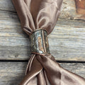 Silver Engraved with Turquoise Wild Rag Slides - Assorted