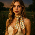 Tan and Cream Western Skinny Mini Wild Rag Scarf / Cowgirl Necktie #TW103
