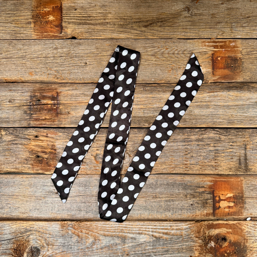 Black and White Western Skinny Mini Wild Rag Scarf / Cowgirl Necktie #TW331