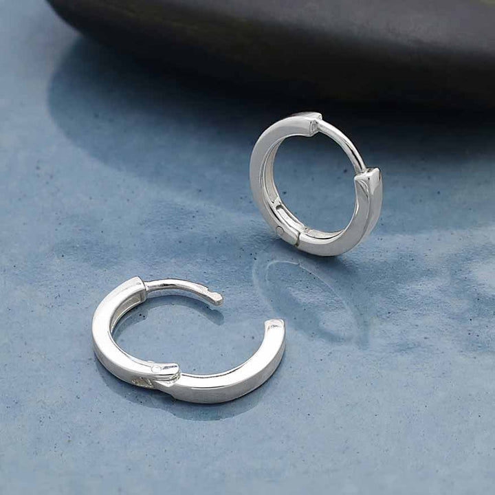 Sterling Silver Plain Huggie Hoop Earrings