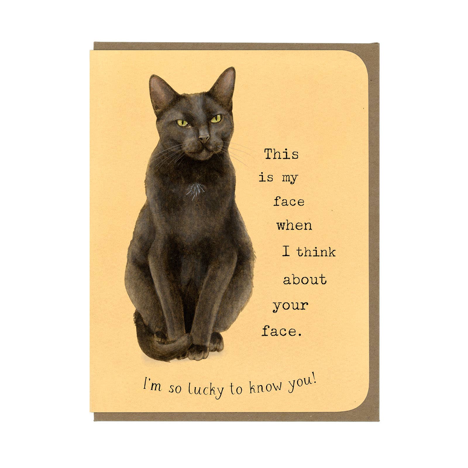 Friendship - Lucky Black Cat - Greeting Card