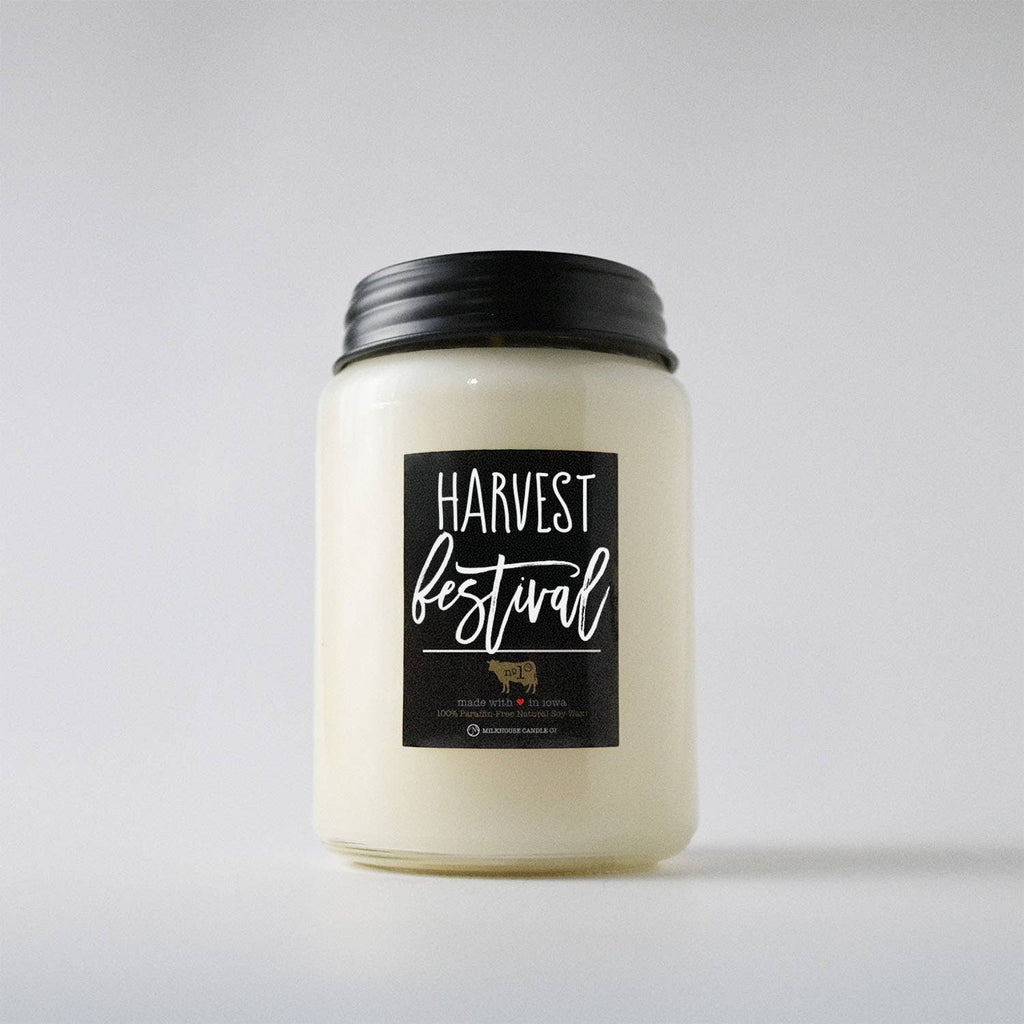 26 oz Farmhouse Jar Fall Candle: Harvest Festival