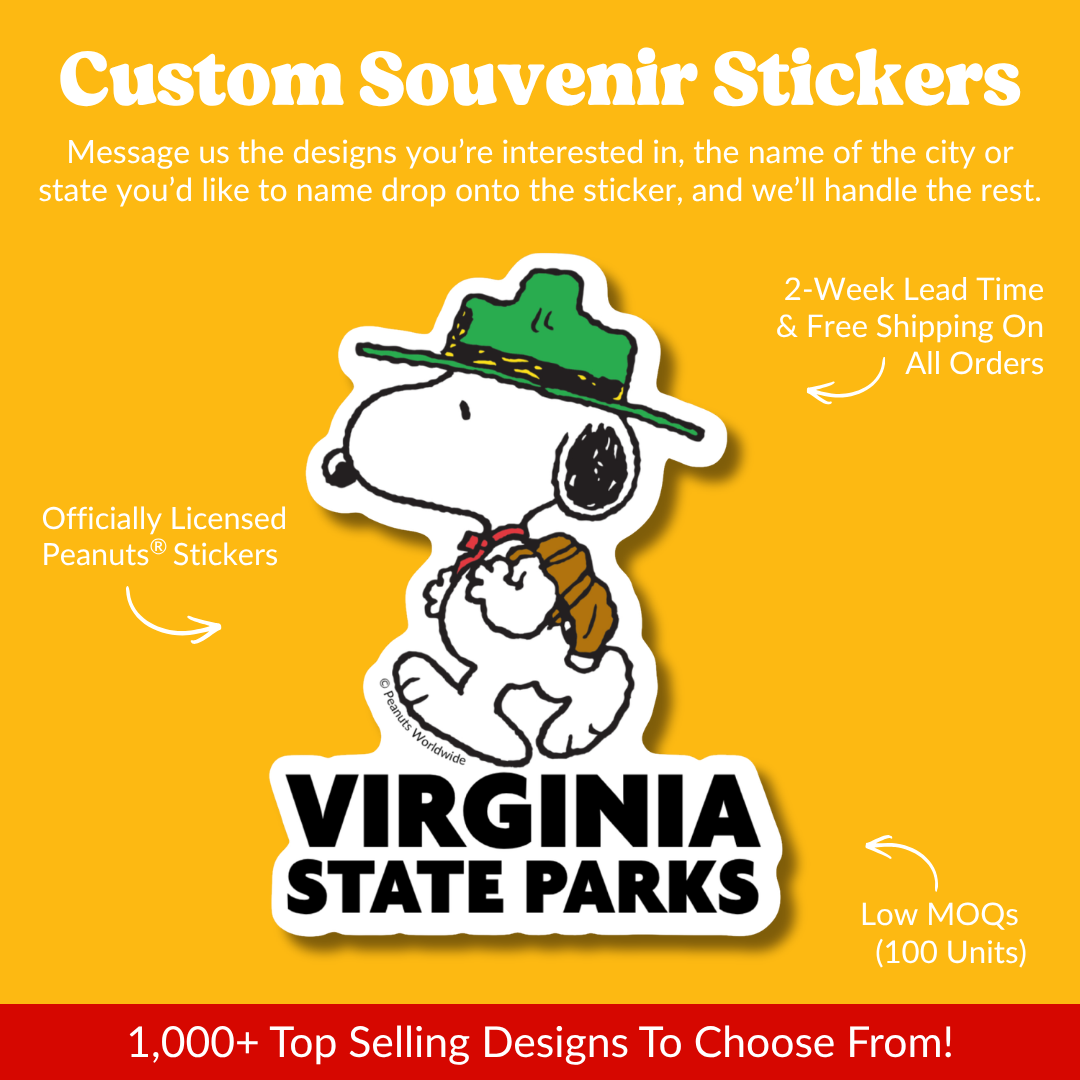 Peanuts® Waterproof Sticker - Linus and Snoopy