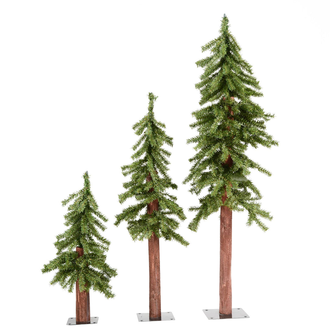 Vickerman 2' 3' 4' Natural Alpine Tree Set, Unlit.