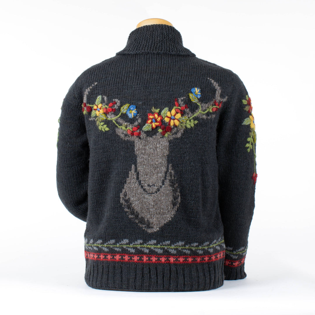 Hartley Knit Sweater with Floral Antler Design