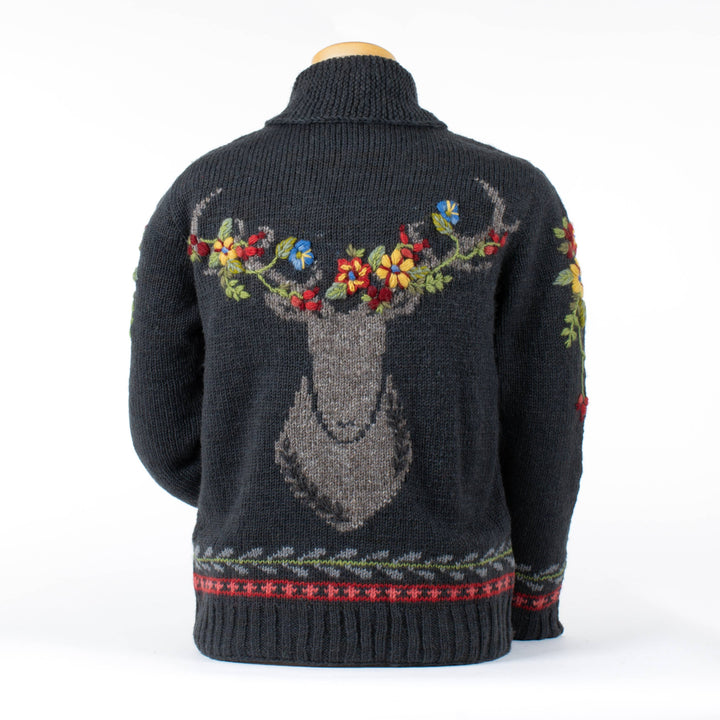 Hartley Knit Sweater with Floral Antler Design