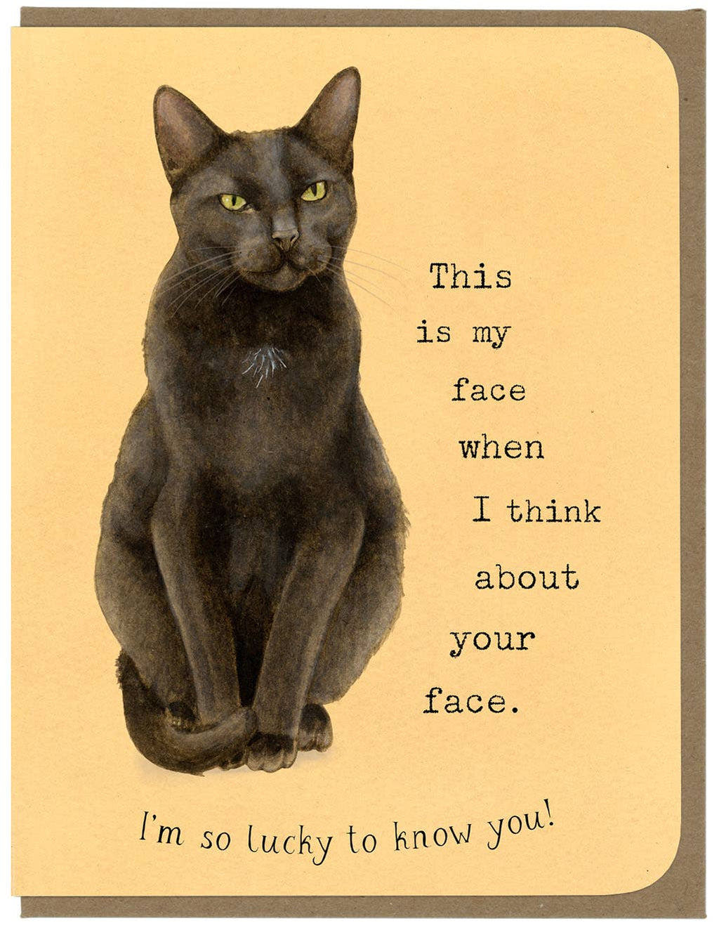 Friendship - Lucky Black Cat - Greeting Card