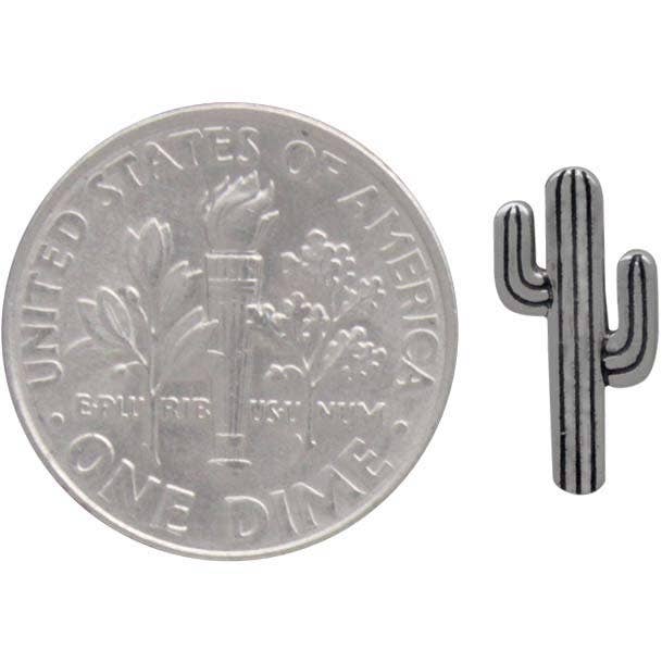 Sterling Silver or Bronze Cactus Post Earrings 12x6mm