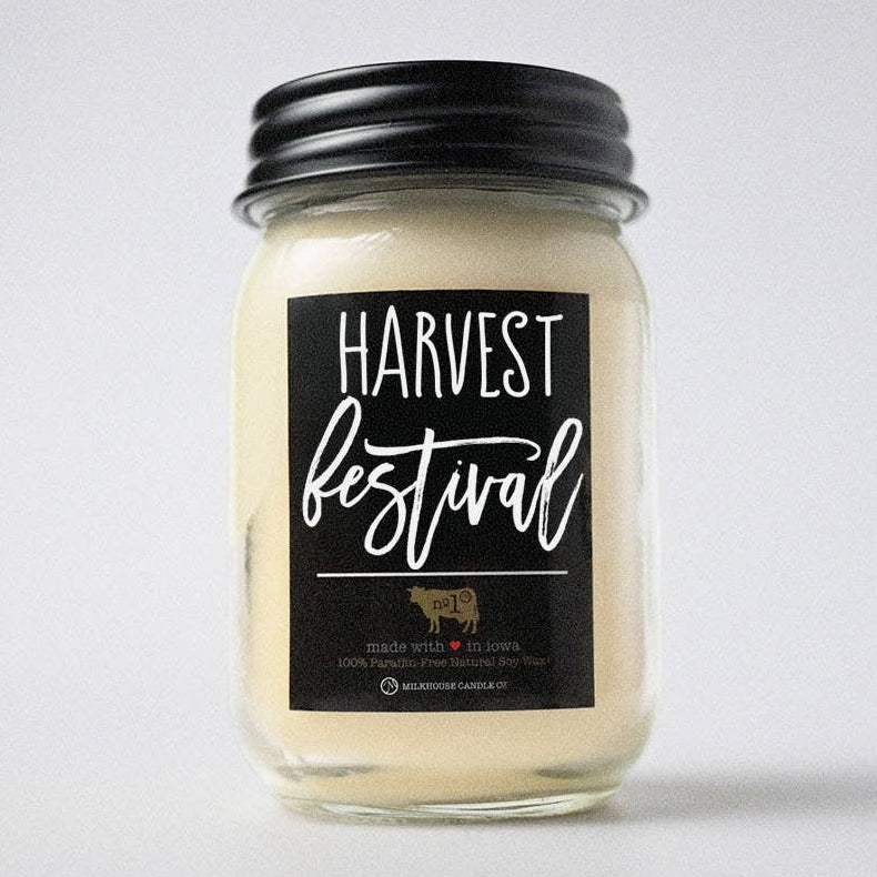 13 oz Mason Jar Fall Candle: Harvest Festival