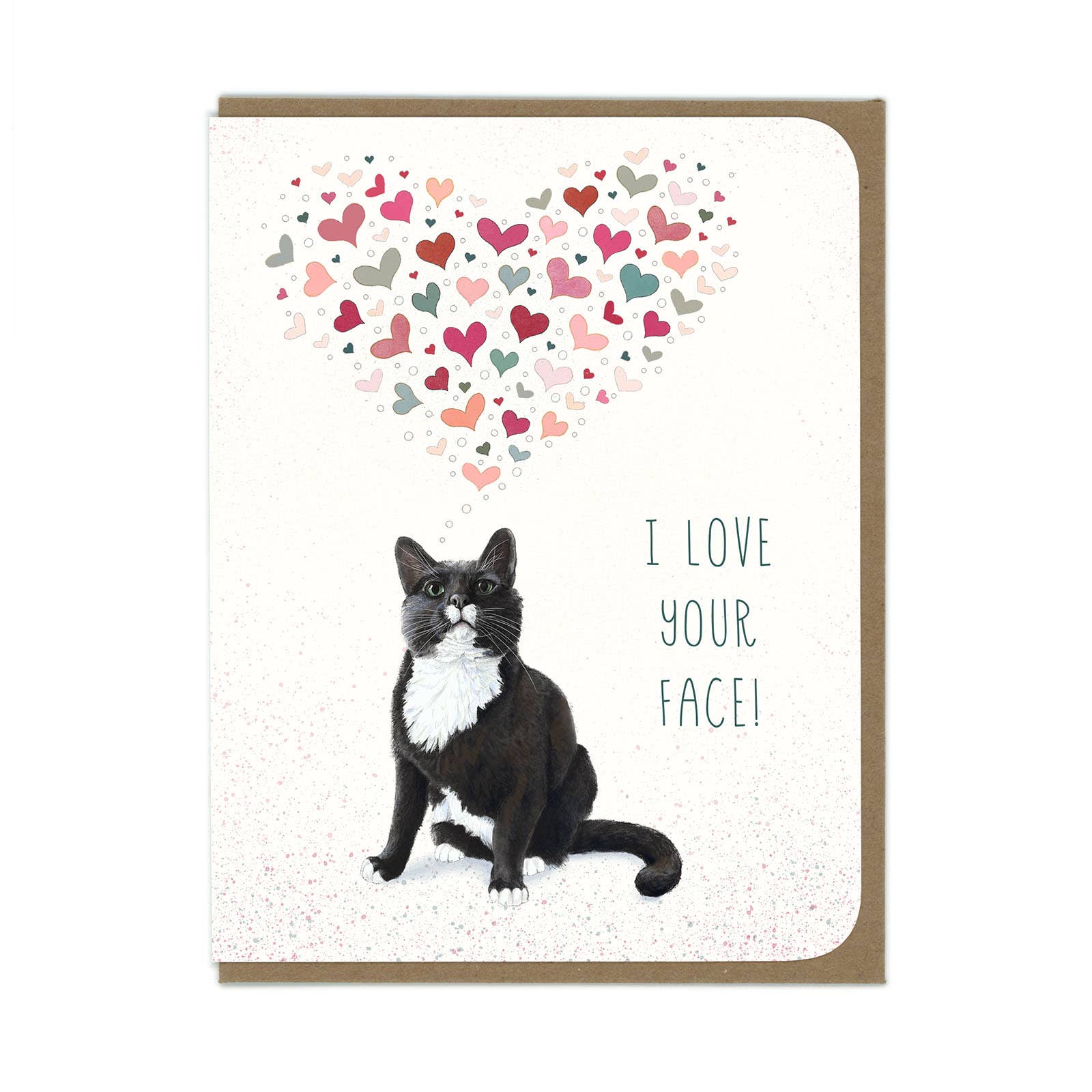 Love Your Face Tuxedo Cat - Greeting Card