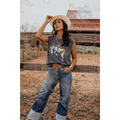 Painted Havoc| Western Graphic Muscle Tank (Faded Black)