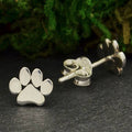 Sterling Silver Paw Print Post Earrings 6x7mm
