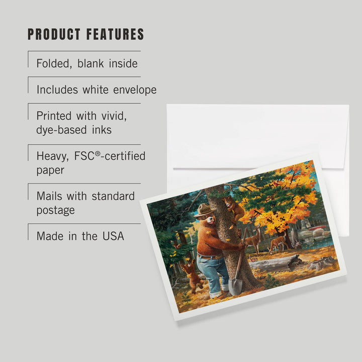 GREETING CARD Smokey Bear Hugging Tree