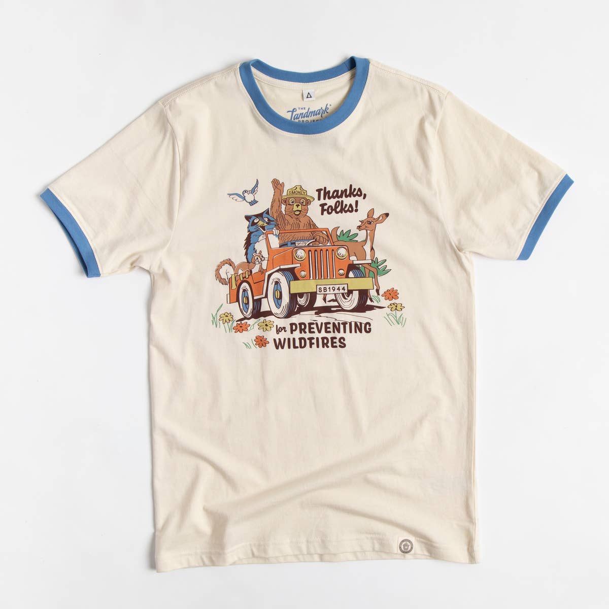 T-Shirt Thanks, Folks for Preventing Wildfires Unisex Short Sleeve Ringer