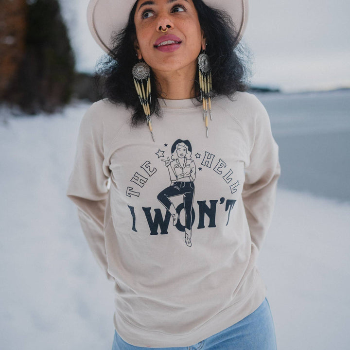 The Hell I Won't Unisex Pullover - Sand