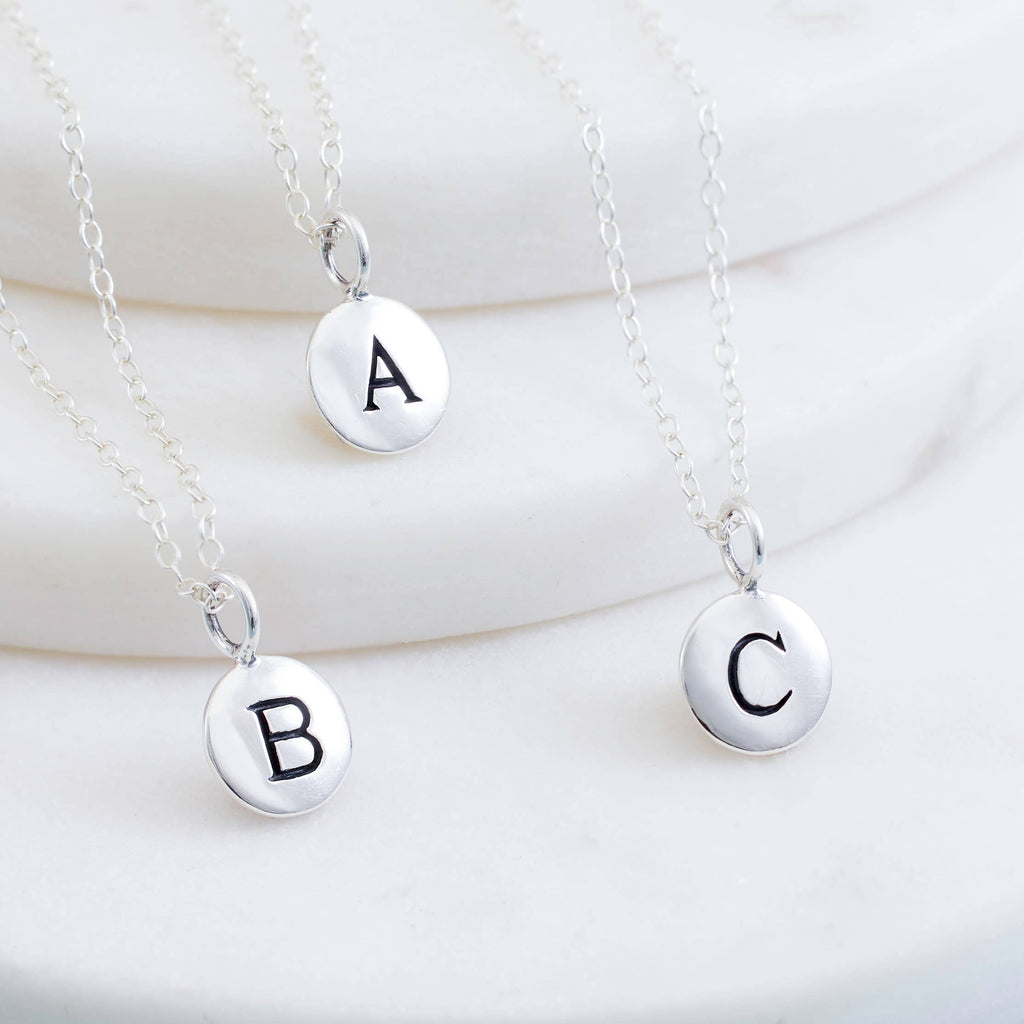 Sterling Silver Initial Charm Necklace