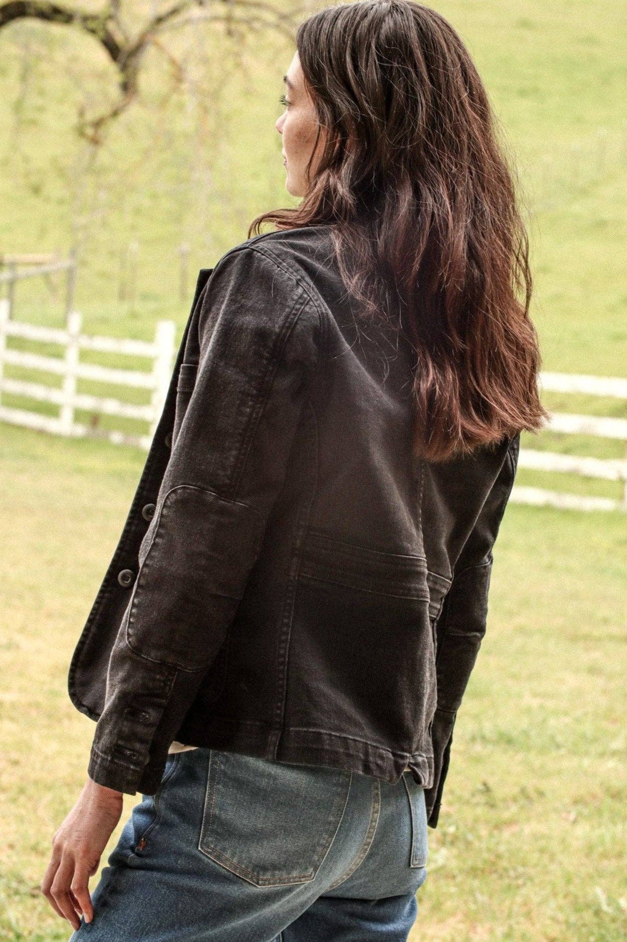 Women | Scout Blazer | 140z  Denim Chore Blazer - Black