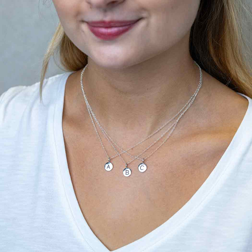 Sterling Silver Initial Charm Necklace