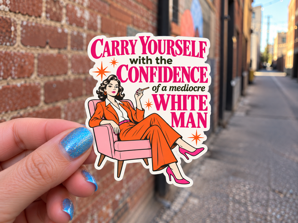Carry Yourself with the Confidence of a Mediocre White Man Sticker