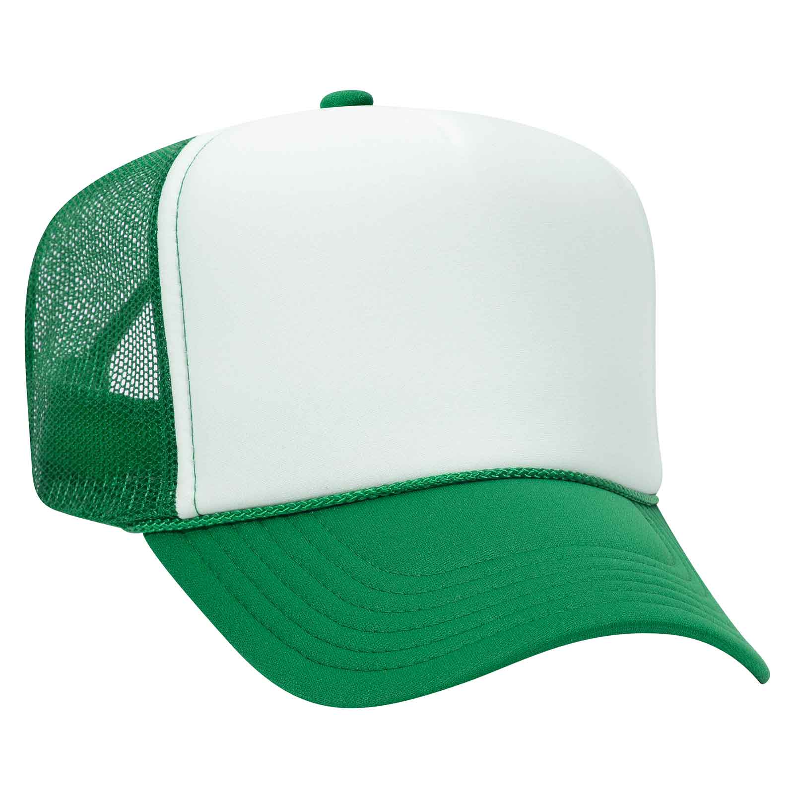 Otto 39-169 5 Panel High Crown Mesh Back Foam Trucker Hat, Polyester Foam Cap