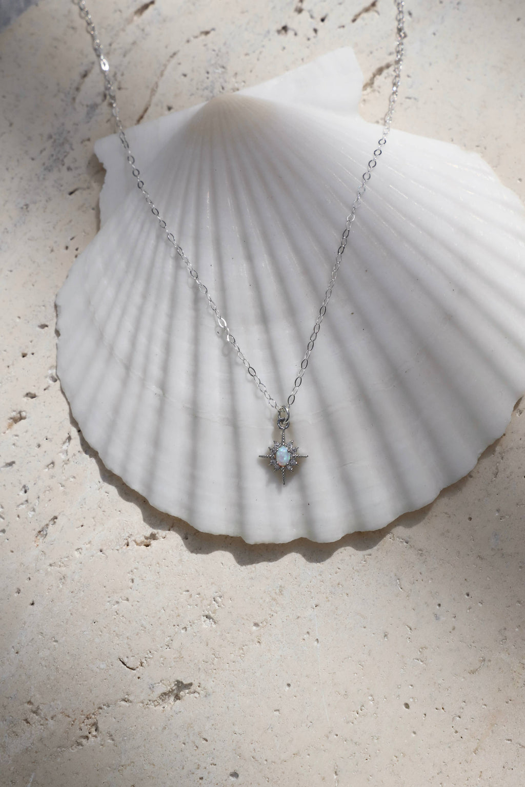 OPAL STAR NECKLACE- SILVER