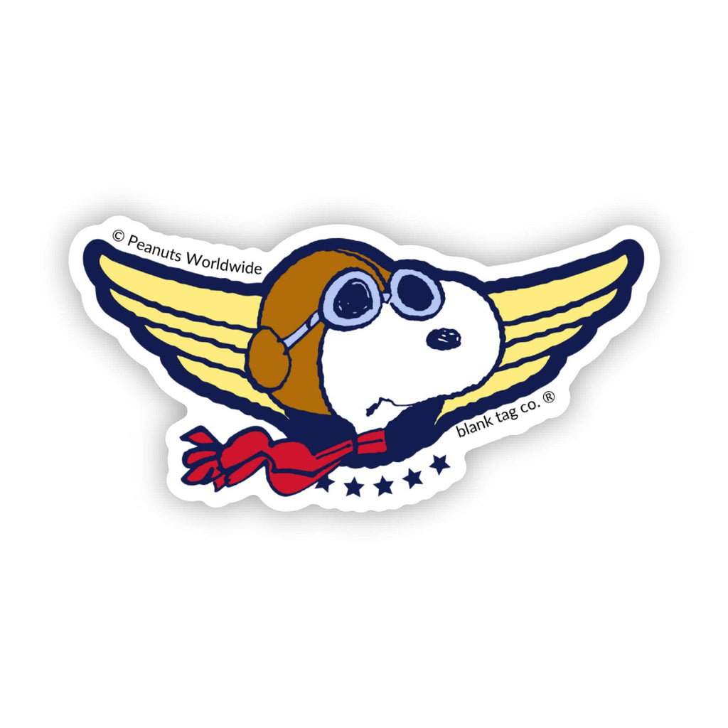 Peanuts® Waterproof Sticker - Flying Ace Wide Badge